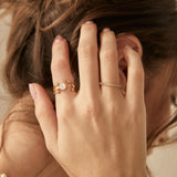 Serenity Moonstone Half Eternity Stacking Ring