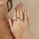 Gold Malachite Signet Ring