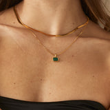 Gold Malachite Pendant Charm