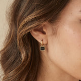 Black Onyx Hoop Earrings