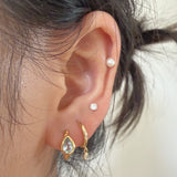 Jasmine Green Huggie Earrings