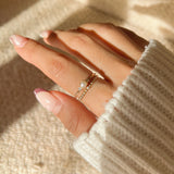 Lilian Pearl & Moissanite Solid Gold Ring – Fit for a Princess