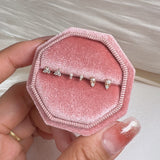 14K Solid Gold Mini Duo Diamond Studs