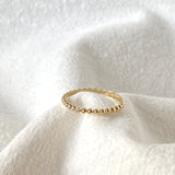 Beaded Moissanite Solid Gold Ring – A Timeless Stackable Essential