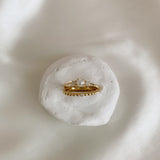 Lilian Pearl & Moissanite Solid Gold Ring – Fit for a Princess