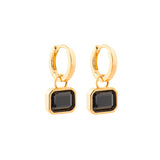 Black Onyx Hoop Earrings