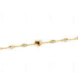 Fearless Garnet Heart Bracelet in 14K Solid Gold