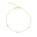 Fearless Garnet Heart Choker Necklace in 14K Solid Gold