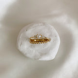 Beaded Moissanite Solid Gold Ring – A Timeless Stackable Essential