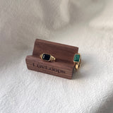 Gold Malachite Signet Ring