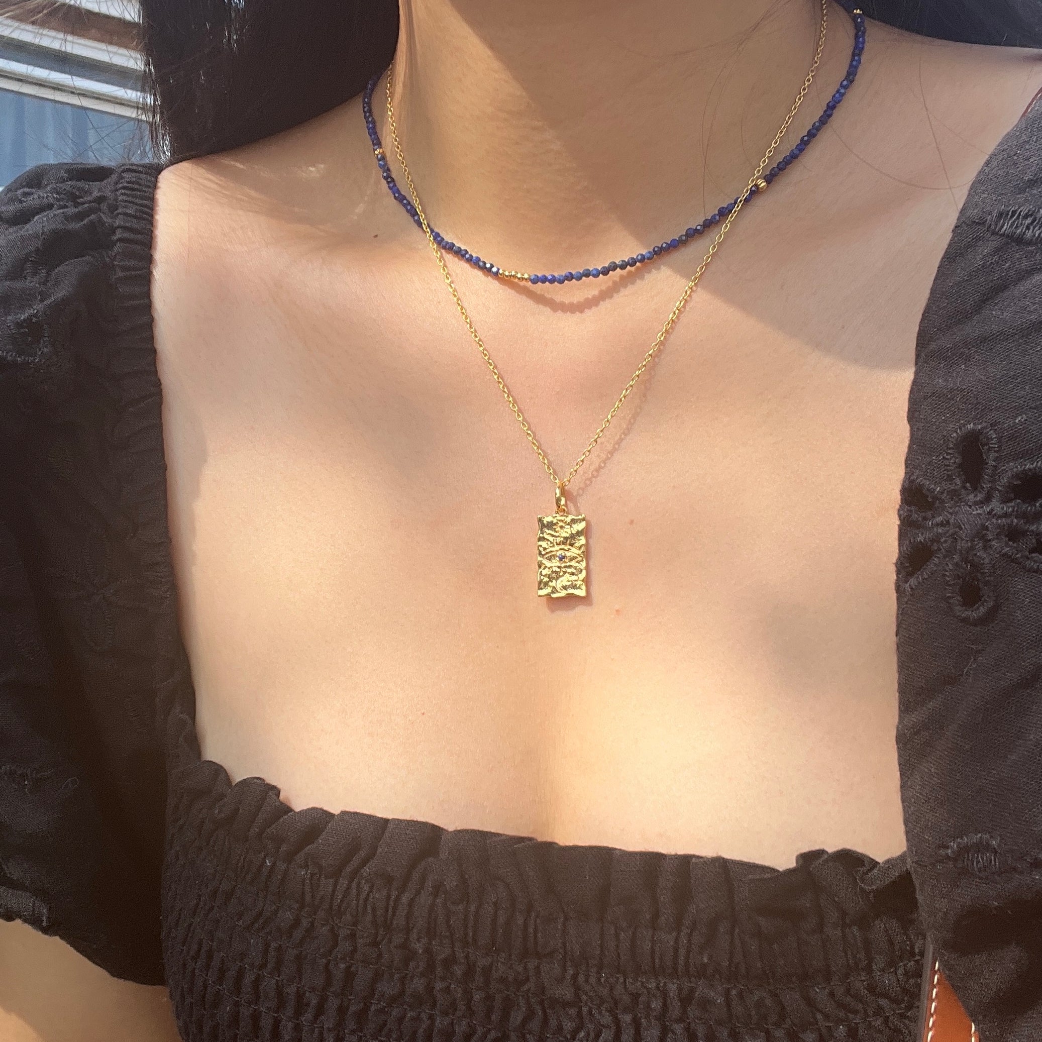 "Protect Your Energy" Evil Eye Molten Necklace