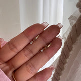 14K Solid Gold Mini Diamond Drop Huggies