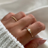 Lilian Pearl & Moissanite Solid Gold Ring – Fit for a Princess