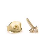 14K Solid Gold Mini Duo Diamond Studs