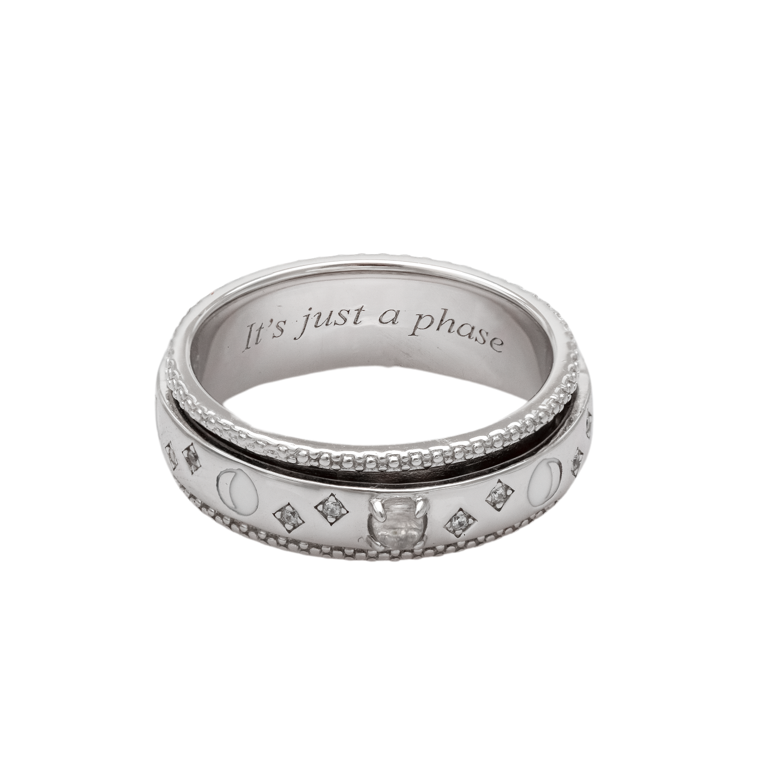 "It's just a phase" Moon Phase Spinning Ring