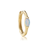14K Solid Gold Opal Huggies