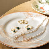 Gold Malachite Signet Ring