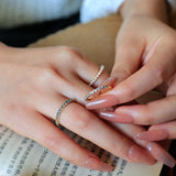 Serenity Moonstone Half Eternity Stacking Ring