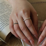 Pearl Stackable Half Eternity Ring