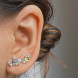 Olia Gemstone Climber Earrings