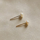 14K Solid Gold Tiny Pearl Stud (1PCS)