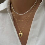 Garnet Gold Heart Pendant