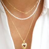 garnet heart pendant necklace