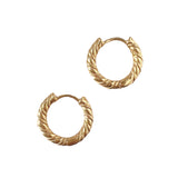 Aurelia Spiral 18K Gold Huggie Earrings
