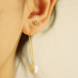 Audrey Pearl Threader Earrings