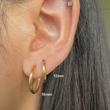 Basic Latched Hoop Earrings (12MM)