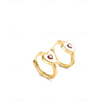 Fearless Garnet Heart Huggies