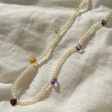 Maia Muti-Gem Pearl Necklace