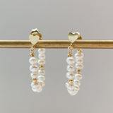 Maria Pearl Hoop Studs (1PAIR)