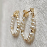 Maria Pearl Hoop Studs (1PAIR)
