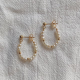 Maria Pearl Hoop Studs (1PAIR)