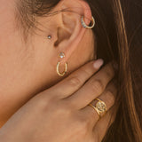 Aurelia Spiral 18K Gold Huggie Earrings