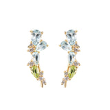 Olia Gemstone Climber Earrings